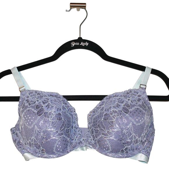 H&M Purple and Blue Floral Lace Bra Size 34D - Picture 1 of 3